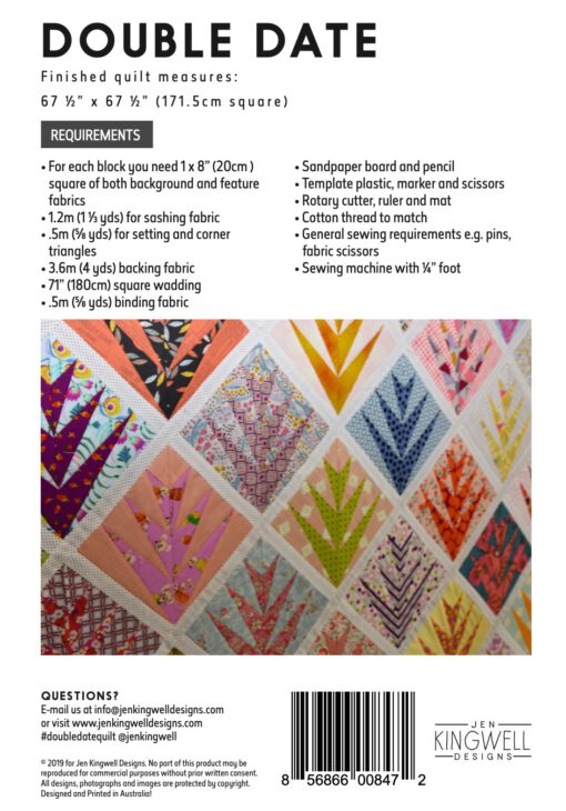 Double Date Pattern And Template - Quiltshop by Quilt-Werkstatt