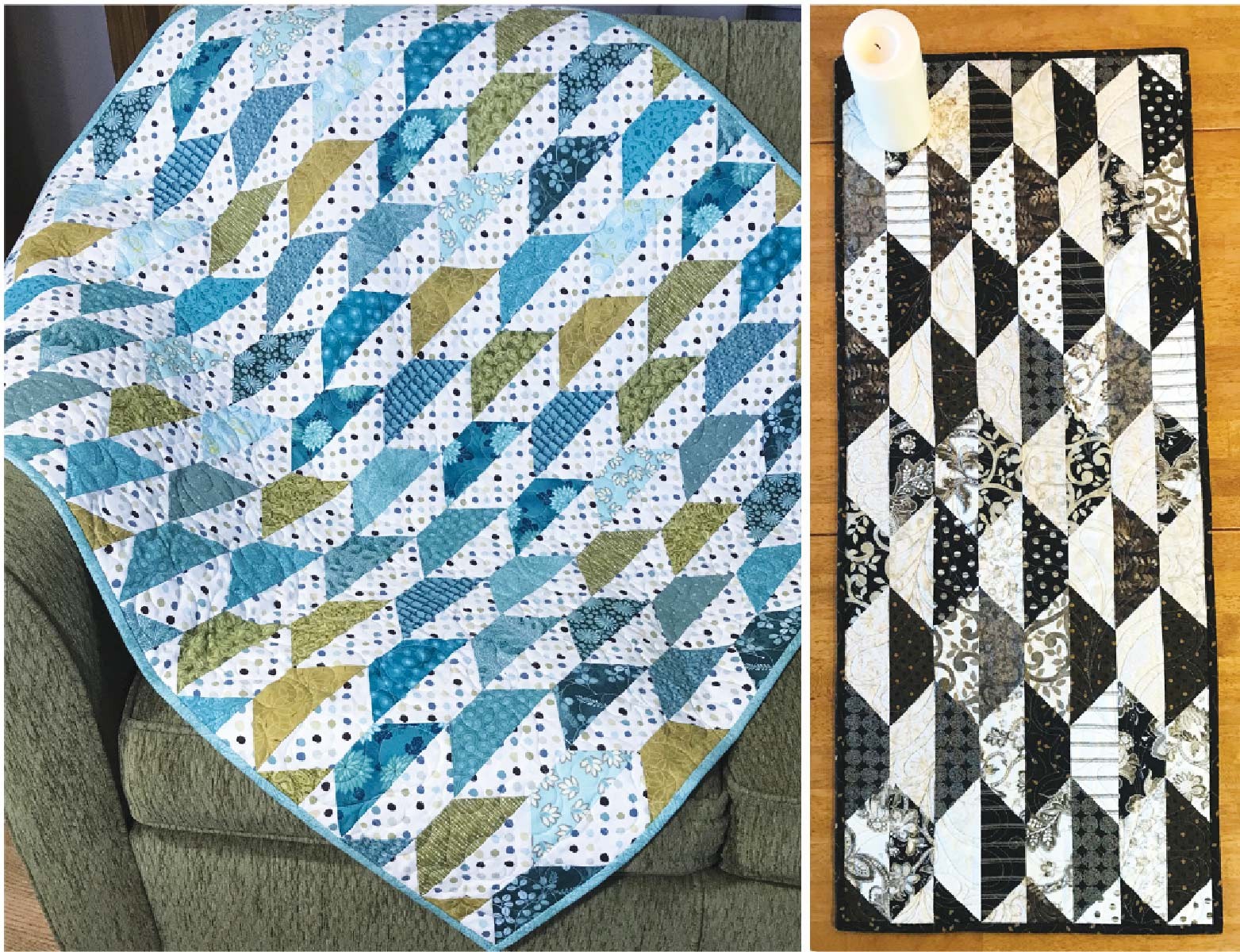 Hexie Imposter Runner or Quilt 3 Hexie Imposter Runner or Quilt