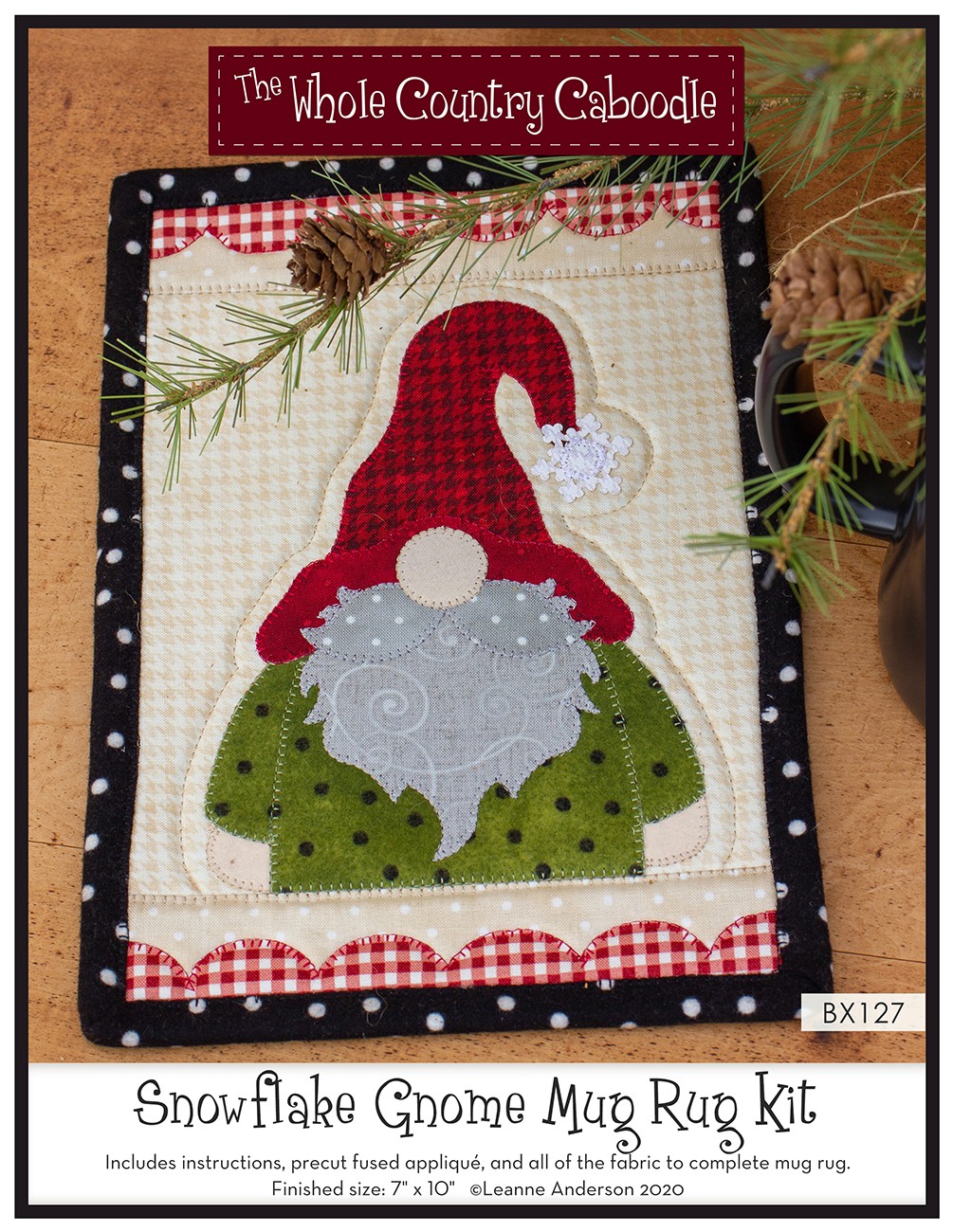 Snowflake Gnome Mug Rug Kit 3 Snowflake Gnome Mug Rug Kit