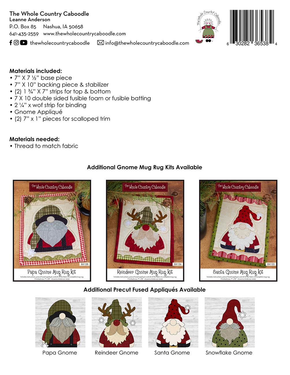 Snowflake Gnome Mug Rug Kit 4 Snowflake Gnome Mug Rug Kit – Bild 2